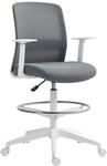 HOMCOM B&uuml;rostuhl Hoch Ergonomischer Schreibtischstuhl Armlehnen Grau