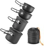 STAHLWERK Camping Kochtopf-Set 4-teilig aus Aluminium| Outdoor Kochgeschirr mit