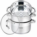 Dampfgarer Set Edelstahl Induktion Klausberg 3,1l (Silber, 4 Teile)