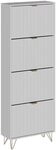 Vicco Schuhschrank Helge, Wei&szlig;, 60 x 166.7 cm | 4 F&auml;cher, zur Aufbewahrung von