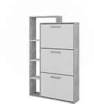 Vicco Schuhkipper Orlando, Wei&szlig;/Beton, 80 x 128.3 cm mit 3 Klappf&auml;chern
