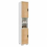 VCM Schuhschrank schmaler Holz Hochschrank mit 2 T&uuml;ren & 8 F&auml;chern,...