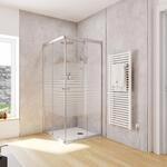 Schulte Duschkabine Corner Eckeinstieg mit Schiebet&uuml;ren Silberfarben 4 mm