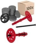 PROTEKTOR 100x D&auml;mmstoffd&uuml;bel mit Kunststoffnagel Set &Oslash;10 x 100mm