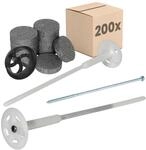 PROTEKTOR 200x D&auml;mmstoff-Schraubd&uuml;bel 200x Rondelle + 1 Fr&auml;ser &Oslash;8 x 280mm |...