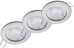 Oktaplex 3er Set Sedan LED Spots 230V LED Einbaustrahler 22mm Einbautiefe