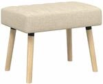 vidaXL Kanalgepolsterte Bank Creme 60 x 40 x 45 cm Stoff