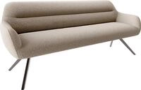 DELIFE Sitzbank Taya-Flex 200 cm Kreuzgestell kantig Graphit Boucl&eacute; Schlamm 