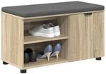 vidaXL Flurbank mit Kissen mit Regal Sonoma-Eiche 80 x 38 x 46 cm