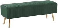 Bank Sitzhocker aus Samtstoff in Smaragdgr&uuml;n elegantes Design Paterson