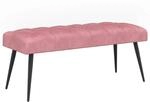 vidaXL Bank mit Knopfheftung Rosa 110 x 40 x 46 cm Samt