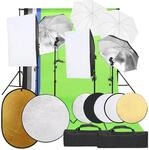 vidaXL Fotostudio-Set mit Beleuchtung, Hintergrund und Reflektor