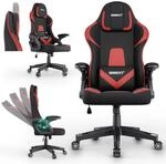 Onbest Gaming Stuhl ergonomisch &ndash; Gamingsessel bis 150 kg, Rot
