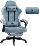 GTPLAYER Gaming Stuhl Stoff, Gaming Sessel mit Taschenfederkissen, ergonomischer