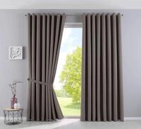 Gardinenbox Vorh&auml;nge Blickdicht &raquo;Newyork&laquo; Taupe HxB 245x295 cm 2er-Pack