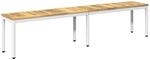 vidaXL Gartenbank 201 x 35 x 45 cm Massivholz Akazie Wei&szlig; Rechtwinklig