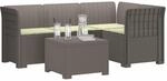 vidaXL 4-Sitzer Garten Sofa mit Kissen Rattan Look PP Hellgrau