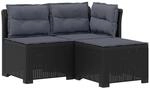vidaXL 3-Sitzer Garten Sofa mit Kissen Rattan-Look PP Anthrazit