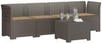 vidaXL 4-Sitzer Gartensofa mit Kissen Rattan Look PP Hellgrau