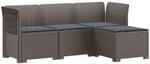 vidaXL 4-Sitzer Garten Sofa mit Kissen Rattan Look PP Hellgrau