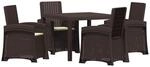 vidaXL Garten Essgruppe 5 STK. Braun und Creme PP
