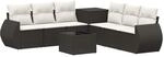 vidaXL Sofa Set 8 STK. Schwarz und Cremewei&szlig; Polyrattan und Stahl