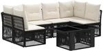 vidaXL Gartensofa-Set 7 STK. Schwarz Poly-Rattan