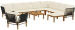 vidaXL 12 STK. Massives Akazienholz & Seil Natur