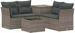 vidaXL Sofa Set 6 STK. Grau und Dunkelgrau Polyrattan und Stahl