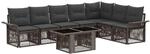 vidaXL Gartensofa-Set 8 STK. Grau und Dunkelgrau Poly-Rattan