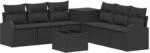 vidaXL Sofa Set 8 STK. Schwarz Polyrattan und Stahl
