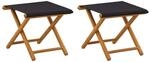 vidaXL Liegestuhl 2 pcs Massives Eukalyptus Holz Schwarz