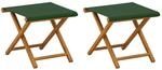 vidaXL Liegestuhl 2 pcs Massives Eukalyptus Holz Gr&uuml;n