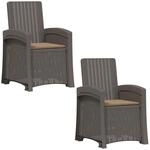 vidaXL Liegesessel Garten Rattan-Optik 2 STK. Hellgrau und Taupe PP