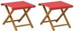 vidaXL Liegestuhl 2 pcs Massives Eukalyptus Holz Rot