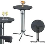 TRUTZHOLM Stehtisch klappbar &Oslash; 70 cm in Anthrazit H&ouml;he 110 cm Stahl...