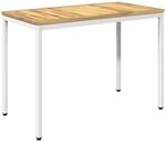vidaXL Gartentisch Wei&szlig; 108,5 x 55 x 75 cm Massivholz Akazie