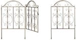 Relaxdays Gartentor, 3-teilig, Stahl, Gartenpforte Ornamente, Gartent&uuml;r mit 2