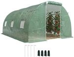 Outsunny Foliengew&auml;chshaus Begehbares Polytunnel, 4,5 x 3 m Dunkelgr&uuml;n