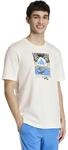 adidas Men's Summer Slides Relax Graphic T-Shirt, Off White, L