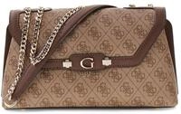 GUESS Umh&auml;ngetasche Schultertasche Lindsey Convertible Xbody Flap Latte Logo
