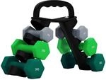 SPORTNOW Hanteln Set mit Klappbar Hantelst&auml;nder 2 x 1kg/2kg/3kg Bunt