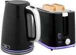 HOMCOM Wasserkocher Toaster Set 1,7L 2200W Edelstahl-Innenraum Schwarz