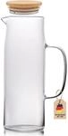 Intirilife Glaskaraffe 1,3 L- Hitzebest&auml;ndiger Wasserkrug aus Borosilikatglas...