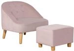 HOMCOM Kindersessel mit Fu&szlig;hocker, ab 3 Jahren, Rosa 51 x 51 x 50 cm |...