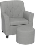 AIYAPLAY Kindersessel mit Fu&szlig;hocker 1,5-3 Jahre Grau 45 x 43 x 50,5 cm |...