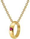 trendor Anh&auml;nger Taufring Gold 333 mit Rubin an goldplattierter Kette