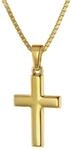 trendor Kreuz f&uuml;r Kinder 18 mm Gold 333/8 K + vergoldeter Silberkette