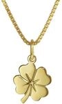 trendor Kleeblatt Anh&auml;nger Gold 333 (8 Karat) + goldplattierte Halskette
