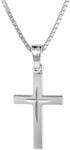 trendor Kreuz-Anh&auml;nger 18 mm Wei&szlig;gold 585 mit Silberkette f&uuml;r Kinder